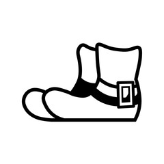Leprechaun's shoes on white background