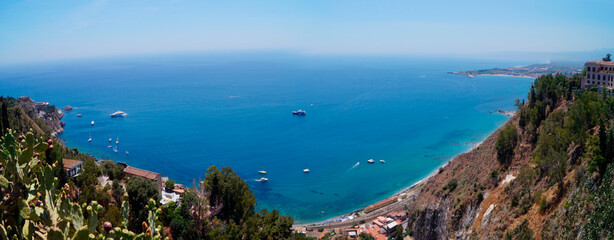 Landscape of the coast of Taormina, Sicily, Italy