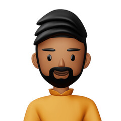 Cute cartoon man, happy people, 3d rendering