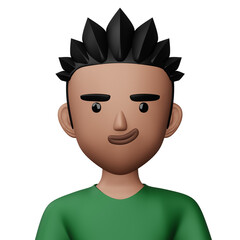Cute cartoon man, happy people, 3d rendering