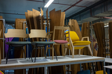 chair placed in the warehouse of the theater