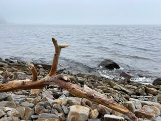 Vladivostok, the coast of Patroclus (Patrokl) Bay in the Ussuri Bay of the Sea of Japan in summer...