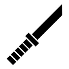 Military knife icon, black knife icon on a white background