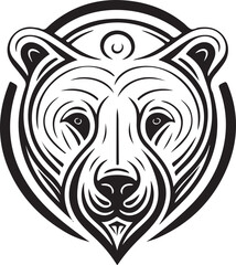 Vector illustration of bear head with ornament