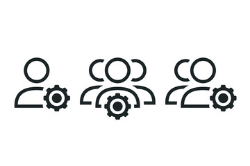 Person gear cogwheel sign symbol. Illustration vector