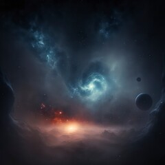 Fototapeta na wymiar realistic galaxy nebula background, space wallpaper, generative AI