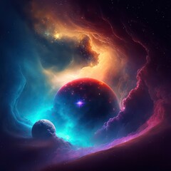 realistic galaxy nebula background,  space wallpaper, generative AI