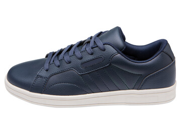 One blue casual sports shoe for walking, on a white background, isolate