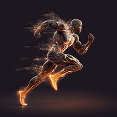 explosive sport runner generatived by AI