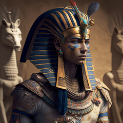 Egyptian pharaoh. Generative AI.