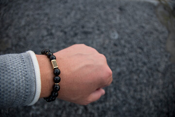 Men's bracelets made of natural stone
