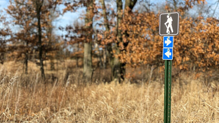 walking path sign in the park