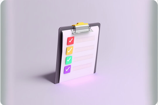 3D icon to do checklist for timing schedule