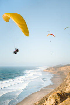 paraglider over the sea