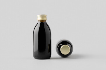 Cold brew coffee glass bottle mockup.