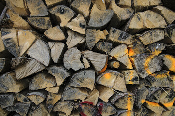 Brennholz Holzstabel