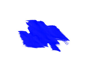 Blue watercolor isolated brush concept. Abstract paint strokes