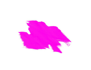 Pink watercolor isolated brush concept. Abstract paint strokes