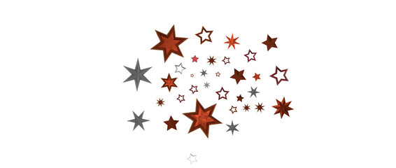 golden stars - in red