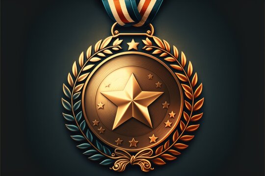  medal standart style,Prize for win ,generative ai