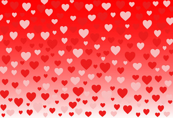 Many red and white hearts on a red and white background. Illustration for valentine, love...