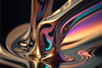 Iridescence Liquid Metal Abstract Background