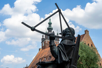Monument to Johannes Hevelius in Gdańsk. Poland.