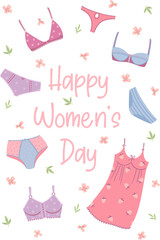 Women's underwear. Happy women's day