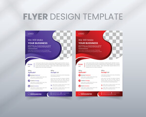 Business Flyer Templates brochure cover design layout background, two colors scheme, vector template in A4 size