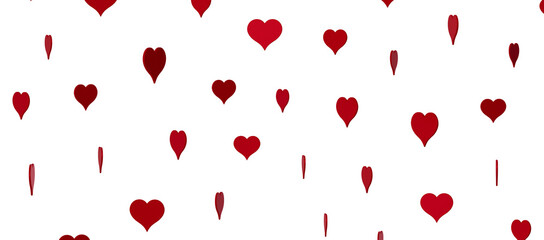 Ilustration of red realistics hearts whit 3D effect. rain of hearts