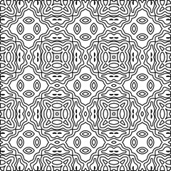Stylish texture with figures from lines.
Abstract geometric black and white pattern for web page, textures, card, poster, fabric, textile. Monochrome graphic repeating design.