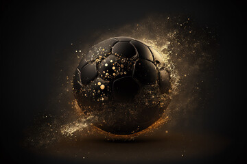 Black gold soccer. AI generation