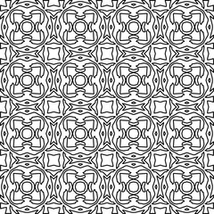 Stylish texture with figures from lines.
Abstract geometric black and white pattern for web page, textures, card, poster, fabric, textile. Monochrome graphic repeating design.