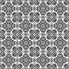 Stylish texture with figures from lines.
Abstract geometric black and white pattern for web page, textures, card, poster, fabric, textile. Monochrome graphic repeating design.