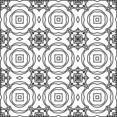 Stylish texture with figures from lines.
Abstract geometric black and white pattern for web page, textures, card, poster, fabric, textile. Monochrome graphic repeating design.