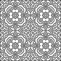 Stylish texture with figures from lines.
Abstract geometric black and white pattern for web page, textures, card, poster, fabric, textile. Monochrome graphic repeating design.