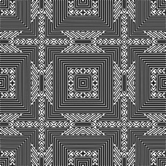 Stylish texture with figures from lines.
Abstract geometric black and white pattern for web page, textures, card, poster, fabric, textile. Monochrome graphic repeating design.