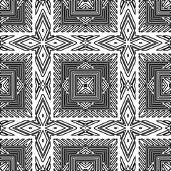 Stylish texture with figures from lines.
Abstract geometric black and white pattern for web page, textures, card, poster, fabric, textile. Monochrome graphic repeating design.