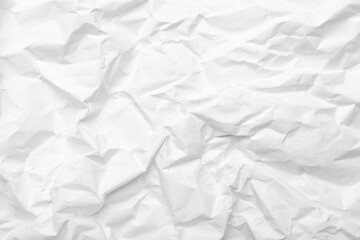 Texture of white crumpled paper, closeup