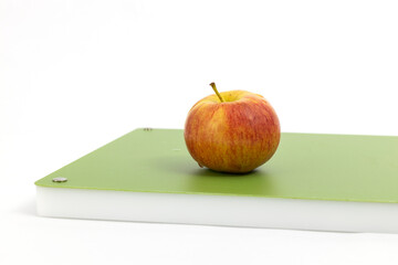 Apple on green professional chopper isolated