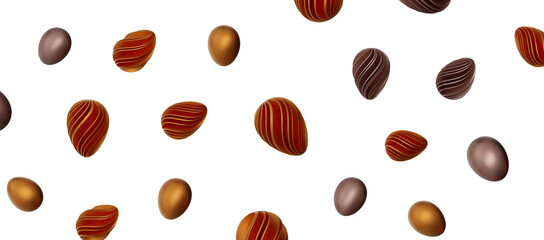 Abstract luxury golden easter eggs isolated