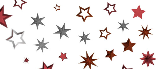 Glossy 3D Christmas star icon. Design element for holidays. -