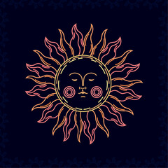 sun face esoteric style