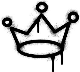 Graffiti crown icon with black spray paint © anakcikal978