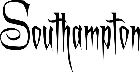 Southampton Text sign illustration on white bacvkground