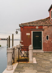 Beautiful architectural detail, old buildings, in Venice, Italy