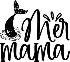 mer mama.  Mermaid SVG design
