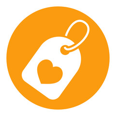 Price Sale tag vector icon with heart symbol