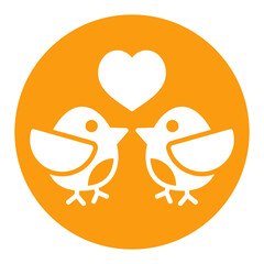 Love birds vector icon. Couple in love symbol