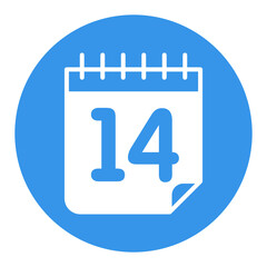 14 February, Valentine Day vector glyph icon